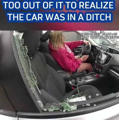 Driver So Out of It She Didn’t Realize She Was in a Ditch – Bodycam Footage Shocks Viewers!”
