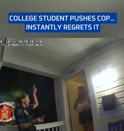 College Student Pushes Cop… Instantly Regrets It!