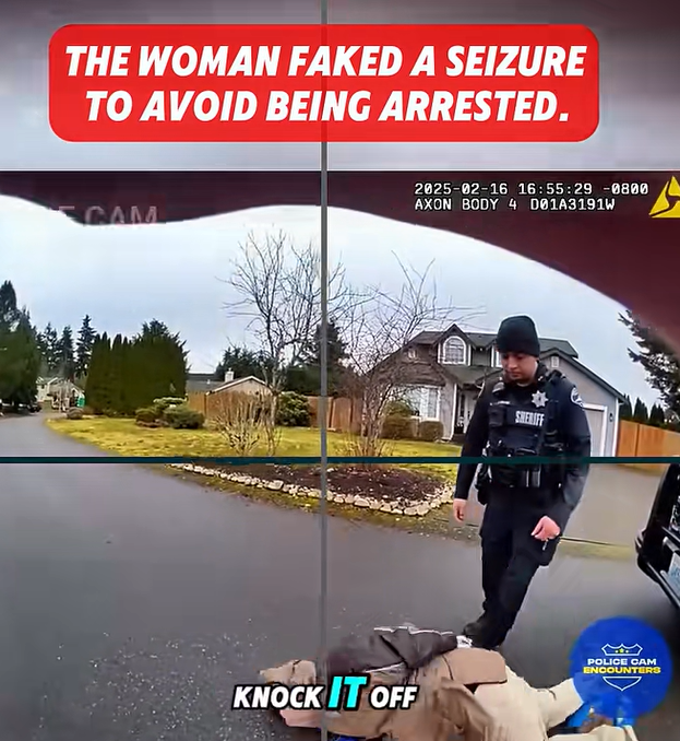 THE WOMAN FAKED A SEIZURE TO AVOID BEING ARRESTED