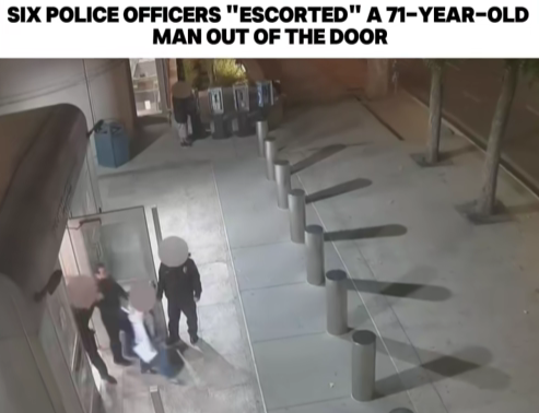 Outrage as Six Officers Escort 71-Year-Old Man Out of Building in Controversial Incident