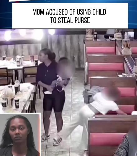 Mother Caught on Camera Allegedly Involving Child in Restaurant Theft 