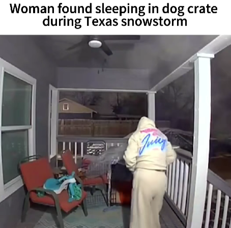 Texas Woman Found Sleeping in Dog Crate During Intense Snowstorm