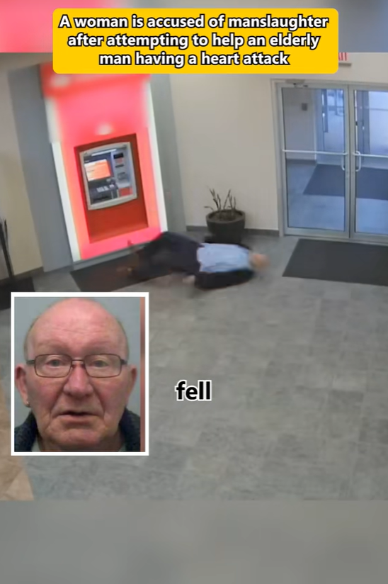 A woman is accused of manslaughter after attempting to help an elderly man having a heart attack