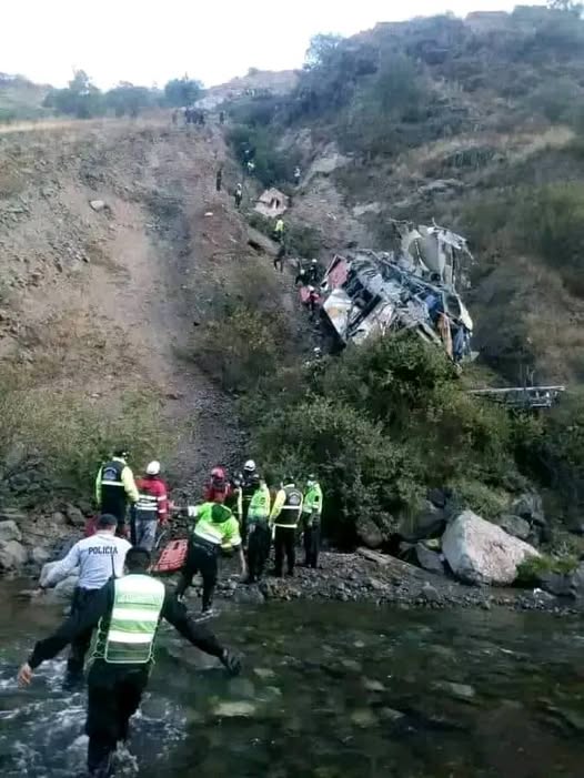 BREAKING NEWS At least 23 dead after bus falls into a chasm in…