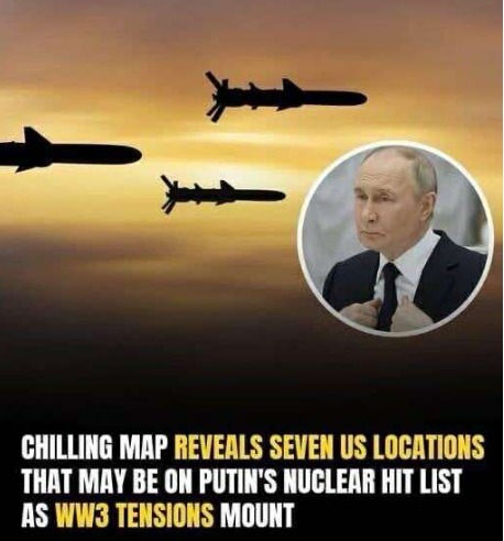 Leaked Russian Map Identifies Seven US Strategic Targets Likely Hit First in Nuclear Conflict