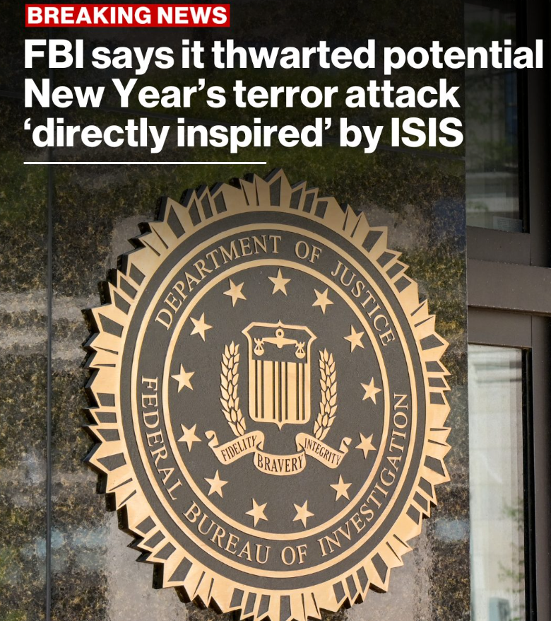 FBI says it thwarted potential New Year’s terror attack ‘directly inspired’ by ISIS