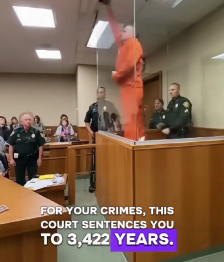 Courtroom Erupts After Man Receives Unbelievable 3,422-Year Sentence